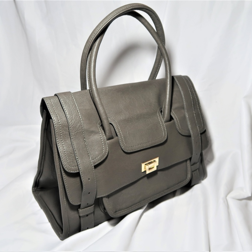 Forever 21 Gray Structured Bag Carryall Briefcase
